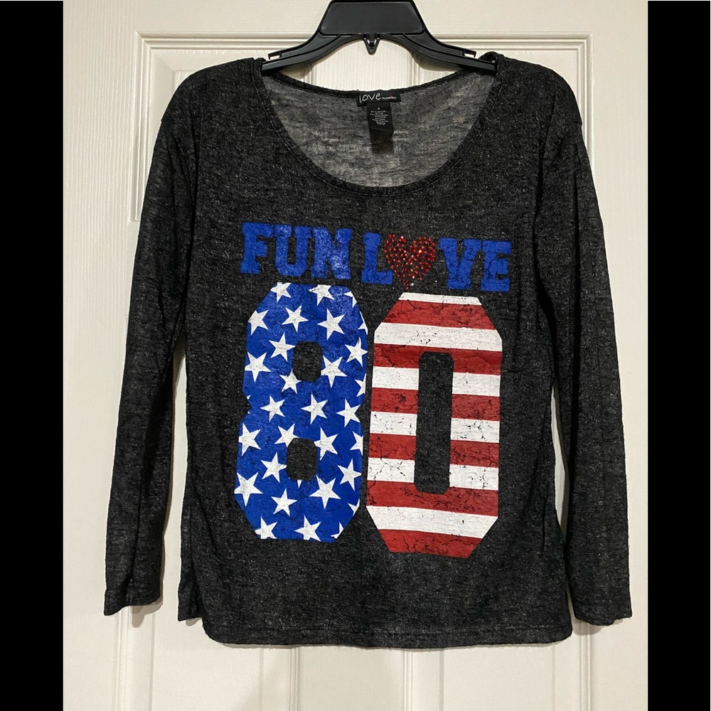 Vintage Love by Chesley “Fun Love” Women’s Long Sleeves Top Sz S